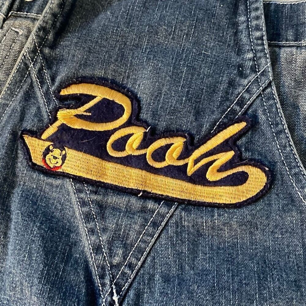 Vintage 90s Winnie the Pooh Denim Overalls Disney Small Blue Jean Carpenter y2k - Picture 9 of 12
